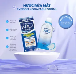 Nước Rửa Mắt Eyebon W Vitamin Kobayashi 500ml - Sản Phẩm Chăm Sóc Mắt Nhật Bản, Giúp Vệ Sinh và Dưỡng Mắt Khỏe Đẹp