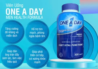 Vitamin Tổng Hợp One A Day Men's Health 300 Viên - Hỗ Trợ Sức Khỏe Nam Giới Chính Hãng Mỹ, Bổ Sung Vitamin Thiết Yếu