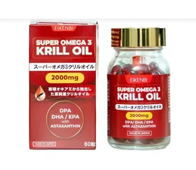 Dầu Nhuyễn Thể Super Omega 3 Krill Oil 2000mg Eikenbi - Tăng Cường Sức Khỏe, Hỗ Trợ Tim Mạch và Làm Đẹp Da Nhật Bản