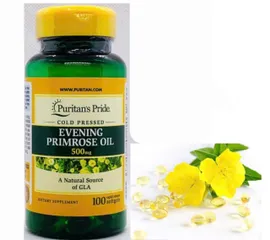 Tinh Dầu Hoa Anh Thảo Puritan's Pride Evening Primrose Oil 500mg 100 Viên - Cân Bằng Nội Tiết Tố, Ngăn Mụn, Làm Đẹp Da