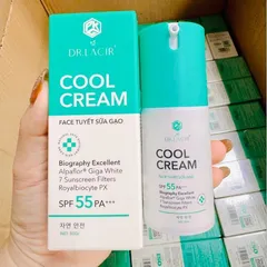 Kem Chống Nắng Cool Cream Dr. Lacir - Bảo Vệ Da Mặt, Giúp Da Mịn Màng, Ngừa Nám, Sạm Màu, Dưỡng Ẩm Từ Sữa Gạo