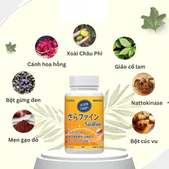 Viên Uống Hỗ Trợ Ổn Định Mỡ Máu Fujina Sarafine 80 Viên - Thực Phẩm Chức Năng Bảo Vệ Tim Mạch, Giảm Cholesterol Xấu