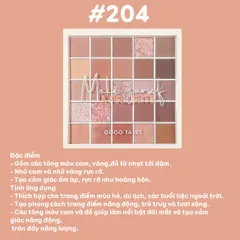 Bảng Phấn Mắt Gogo Tales Màu 204 Oat Milk Tea 25 Ô - Tông Nâu Lạnh Đa Dạng, Dễ Dùng Cho Trang Điểm Ánh Nhũ Nổi Bật