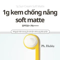 Kem Chống Nắng Ph Hubby Soft Matte 50g - Thuần Chay, Kiềm Dầu, SPF 50+ PA++++ Cho Da Mịn Màng, Không Vệt Trắng