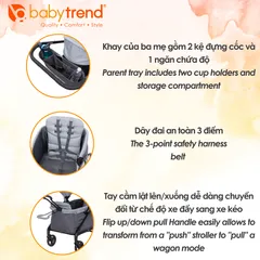 Xe đẩy đôi Baby Trend Expedition LTE 2 trong 1 - Xe đẩy cho bé tiện ích cho gia đình thích khám phá ngoài trời