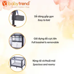 Nôi Vải Gấp Gọn Baby Trend Nursery Center - Tiện Lợi Cho Bé Ngủ Ngon Và Vui Chơi, Dễ Dàng Mang Đi Du Lịch