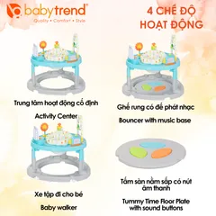 Xe tập đi đa năng Baby Trend Bounce n' Dance 4 trong 1 - Xe học đi với đồ chơi âm thanh cho trẻ, phát triển vận động và tư duy