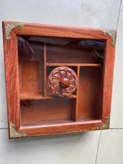 Khay Gỗ Hình Vuông Nắp Kính Đựng Bánh mứt
