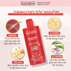 Dầu Gội Dưỡng Ẩm Evoluderm 400ml - Chiết Xuất Keratin, Bảo Vệ Màu Nhuộm, Phục Hồi Tóc Hư Tổn, Tóc Suôn Mượt, Dầu Tóc Chất Lượng Cao