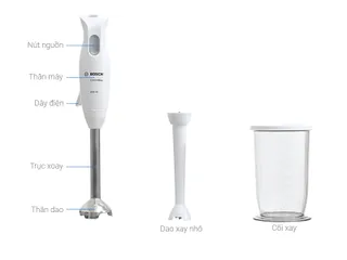 Máy Xay Cầm Tay Bosch MSM26130 - Công Suất 600W, Động Cơ êm, Thiết Kế Tiện Dụng, Hàng Chính Hãng Đức, Bảo Hành 24 Tháng