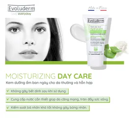 Kem Dưỡng Ẩm Ban Ngày Evoluderm Cho Da Thường & Hỗn Hợp - Giảm Bóng Nhờn, Chiết Xuất Lô Hội, 94% Tự Nhiên, Mỹ Phẩm Thuần Chay