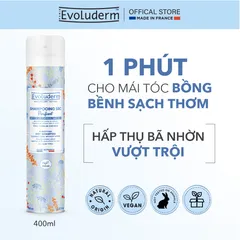 Dầu Gội Khô Evoluderm 400ml - Giúp Tóc Sạch Bồng Bềnh Nhanh Gọn, Tiện Lợi Cho Du Lịch và Người Bận Rộn