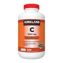Viên uống Vitamin C 1000mg Kirkland 500 viên - Tăng cường miễn dịch, hỗ trợ collagen, vị cam thơm ngon - Chính hãng Mỹ