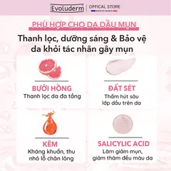 Sữa Rửa Mặt Mặt Nạ Chiết Xuất Bưởi Hồng 2in1 Evoluderm - Dưỡng Da Sáng Khỏe, Ngừa Mụn, Se Khít Lỗ Chân Lông, Mỹ Phẩm Thuần Chay