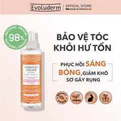Xịt Dưỡng Tóc Evoluderm Liquid Keratin 250ml - Phục Hồi Tóc Khô, Tạo Độ Bóng, Không Silicone, Dễ Chải, Phục Hồi Sức Sống Tóc