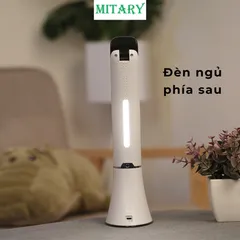 Đèn Bàn Học Chống Cận LED MITARY Tích Điện Với Đồng Hồ Vạn Niên, Đèn Ngủ & Chế Độ Điều Chỉnh Màu Sáng, An Toàn Cho Mắt