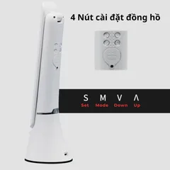 Đèn Bàn Học Chống Cận LED MITARY Tích Điện Với Đồng Hồ Vạn Niên, Đèn Ngủ & Chế Độ Điều Chỉnh Màu Sáng, An Toàn Cho Mắt