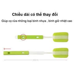 Dụng Cụ Cọ Rửa Bình Kéo Dài LocknLock ETM113 - Cọ Rửa Đầu Bọt Biển Dễ Dàng Vệ Sinh Chai Thủy Tinh và Nhựa