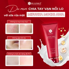 Sữa Rửa Mặt Mijunka Mochi Awa 200g - Sạch Sâu, Dưỡng Ẩm Mịn Màng, Phù Hợp Mọi Loại Da, Không Chất Độc Hại