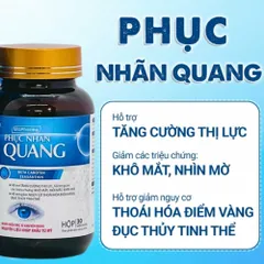 Viên Uống Bổ Mắt Phục Nhãn Quang - Hỗ Trợ Tăng Cường Thị Lực, Giảm Mỏi Mắt, Vitamin A, C, E, Dành Cho Người Sử Dụng Máy Tính 30 Viên