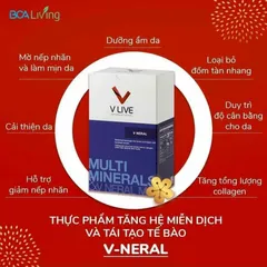 V-Neral hỗ trợ cải thiện làn da, làm chậm quá trình lão hóa, tái tạo tế bào, bổ xung Colagen, cải thiện sắc đẹp