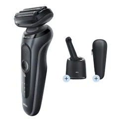 Máy cạo râu Braun Series 6 60-N7000cc - Cạo ướt & Khô, Pin Lithium-ion, Đầu cạo SensoFlex, Chống nước, Made in Germany