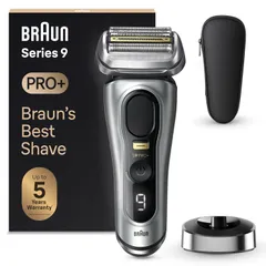 Máy Cạo Râu Điện Braun Series 9 Pro+ 9517S Bạc - Công Nghệ Cạo Râu Hiện Đại, Chống Nước, Thời Gian Chạy 60 Phút