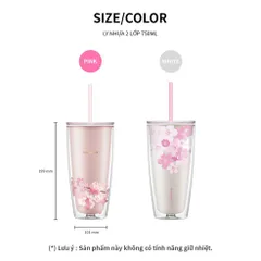 Ly Nhựa Hai Lớp LocknLock Double Wall Cold Cup Cherry Blossom HAP509-750ml
