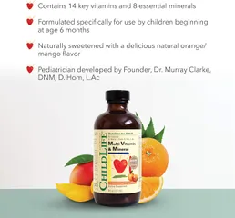 Vitamin Tổng Hợp Childlife 237Ml - Multi Vitamin & Mineral Tăng Cường Đề Kháng, Phát Triển Trí Não Cho Trẻ Em 6 Tháng Đến 12 Tuổi