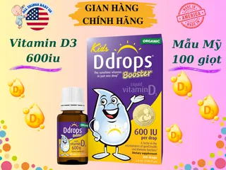 Vitamin D3 Ddrops Booster 600IU Dạng Giọt Cho Trẻ Trên 1 Tuổi - Bổ Sung Vitamin D An Toàn Từ Mỹ