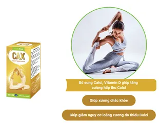 Viên uống bổ sung Canxi CAX - Giúp xương chắc khỏe, tăng cường hấp thu Canxi & Vitamin D, nhập khẩu Mỹ, dành cho trẻ em và người lớn