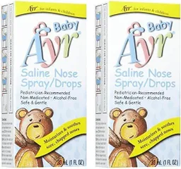 (có bill nhập) Nước muối vô trùng, làm sạch mũi cho bé Ayr Baby 30ml