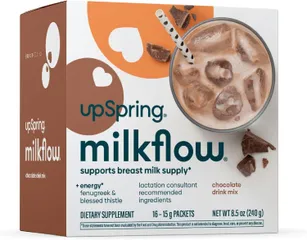 Ngũ Cốc Lợi Sữa Upspring Milkflow Fenugreek - Kích Thích Tiết Sữa Mẹ, Hỗ Trợ Năng Lượng Với Electrolytes - Hàng Mỹ 16 Gói