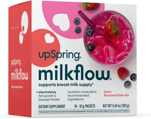 Ngũ Cốc Lợi Sữa Upspring Milkflow Fenugreek - Kích Thích Tiết Sữa Mẹ, Hỗ Trợ Năng Lượng Với Electrolytes - Hàng Mỹ 16 Gói