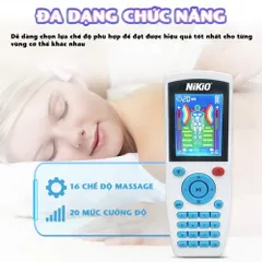 Máy Massage Xung Điện Nikio NK-103A - Thiết Bị 4 Kênh, 8 Miếng Dán, 16 Chế Độ và 20 Cường Độ Giúp Giảm Đau Mỏi Hiệu Quả
