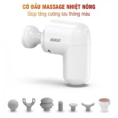 Máy massage cầm tay Nikio NK-173 mini 7 đầu thay đổi - Giảm đau nhức, thư giãn cơ, pin 1200mAh, thiết kế sang trọng, dễ sử dụng