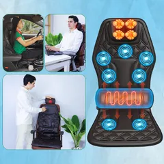 Nệm massage ô tô Nikio NK-150 - Con lăn 3D kết hợp rung và nhiệt hồng ngoại, giảm đau mỏi cổ vai gáy, lưng, mông, tiện lợi cho xe hơi và văn phòng