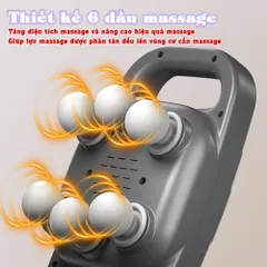 Máy massage lưng Nikio NK-272 PRO - Đấm lưng 6 đầu, 9 chế độ, 20 cường độ, pin sạc 2000mAh, thư giãn và giải tỏa căng thẳng hiệu quả