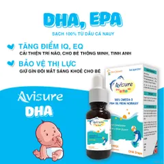 DHA Tinh Khiết Cho Bé Avisure Smart Kids - Hỗ Trợ Phát Triển Não Bộ và Thị Giác Từ Na Uy - Dành Cho Trẻ Sơ Sinh và Trẻ Nhỏ