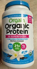 Bột Protein Hữu Cơ Orgain Organic Protein 1.22kg - 21g Đạm Thực Vật, 50 Siêu Thực Phẩm, Hương Vani, Dinh Dưỡng Tốt Cho Gia Đình