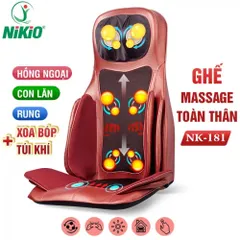 Ghế Massage Toàn Thân Nikio NK-181 - Công Nghệ Hồng Ngoại, Đấm Bóp, Rung 5 Tính Năng, Thiết Kế Sang Trọng Màu Đỏ, Tận Hưởng Thư Giãn Tối Đa