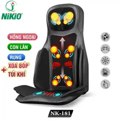 Ghế Massage Toàn Thân Nikio NK-181 - Công Nghệ Hồng Ngoại, Đấm Bóp, Rung 5 Tính Năng, Thiết Kế Sang Trọng Màu Đỏ, Tận Hưởng Thư Giãn Tối Đa