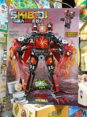 Bộ lắp ráp Lego Skibidi Toilet JX038 - Mô hình Quái vật Đỏ, Đồ chơi sáng tạo cho trẻ em, Hộp 40x30x6cm