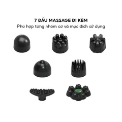 Máy Massage Cầm Tay Nikio NK-177 - Pin Sạc, 7 Đầu Massage, 6 Tốc Độ, 5 Chế Độ, Thiết Kế Thông Minh, Giải Pháp Thư Giãn Tối Ơi