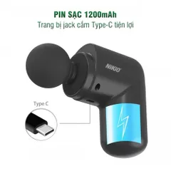 Máy massage cầm tay mini Nikio NK-173 - Đầu nóng, 7 đầu massage, 6 cường độ, giảm đau nhức cơ hiệu quả, thiết kế siêu nhẹ, dễ sử dụng