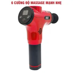 Súng Massage Cầm Tay Nikio NK-170B - 6 Đầu Massage & 5 Chế Độ, Giúp Giảm Đau Cơ Bắp Tại Nhà - Thiết Bị Chăm Sóc Sức Khỏe Đa Năng