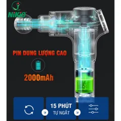 Súng Massage Cầm Tay Nikio NK-170A - 4 Đầu, 6 Tốc Độ, Giúp Thư Giãn Cơ Bắp và Giảm Đau Hiệu Quả, Thiết Kế Nhỏ Gọn Màu Đỏ Sang Trọng