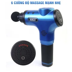 Súng Massage Cầm Tay Nikio NK-170A - 4 Đầu, 6 Tốc Độ, Giúp Thư Giãn Cơ Bắp và Giảm Đau Hiệu Quả, Thiết Kế Nhỏ Gọn Màu Đỏ Sang Trọng