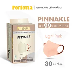 Khẩu Trang Cao Cấp Perfetta Pinnakle, 3 Lớp Kháng Khuẩn, Quai Đeo Thun Bông, Lớp Trong Mềm Mịn (30 cái/hộp)