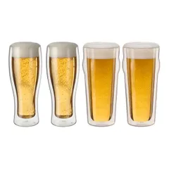 Bộ 4 Cốc Uống Bia 2 Lớp Zwilling Sorrento - Thủy Tinh Borosilicate Giữ Nhiệt Tối Ưu Cho Bia Lạnh, Dùng Hàng Ngày và Tiệc Tối